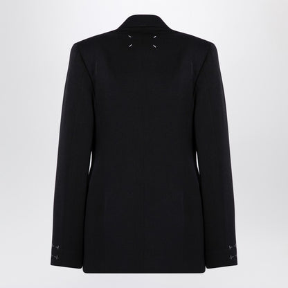 Black Double-Breasted Jacket In Wool
