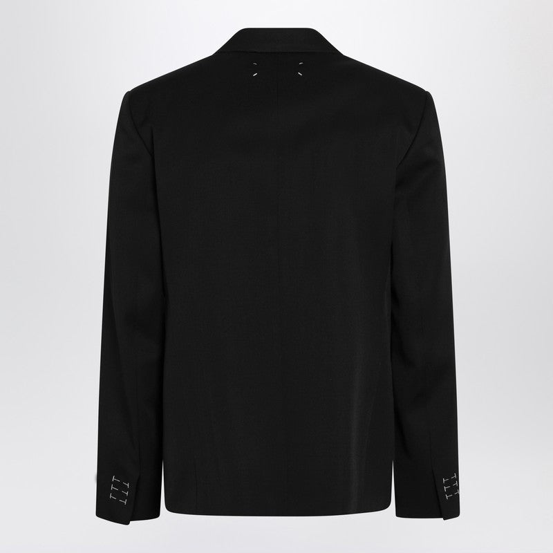 Black wool single-breasted jacket