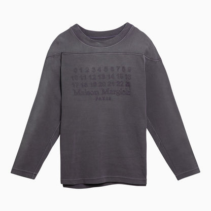 Aubergine-Coloured Cotton Sweater With Logo