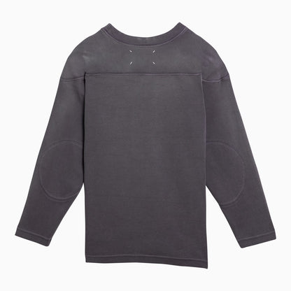 Aubergine-Coloured Cotton Sweater With Logo