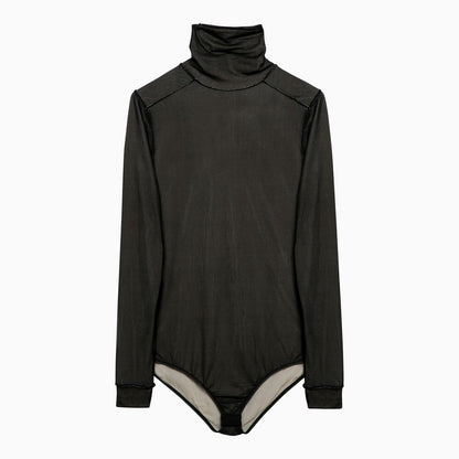 Black Viscose Jersey Bodysuit