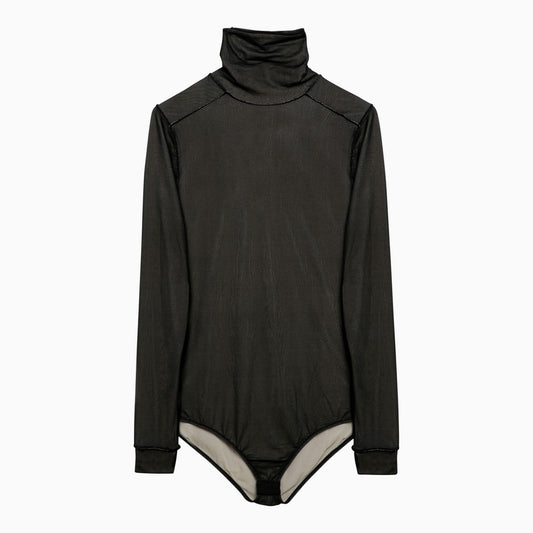Black Viscose Jersey Bodysuit