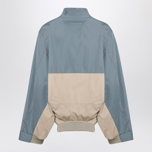 Blue-grey/beige double-breasted jacket