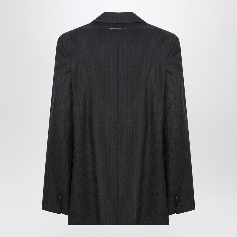 Black wool-blend jacket with gloves