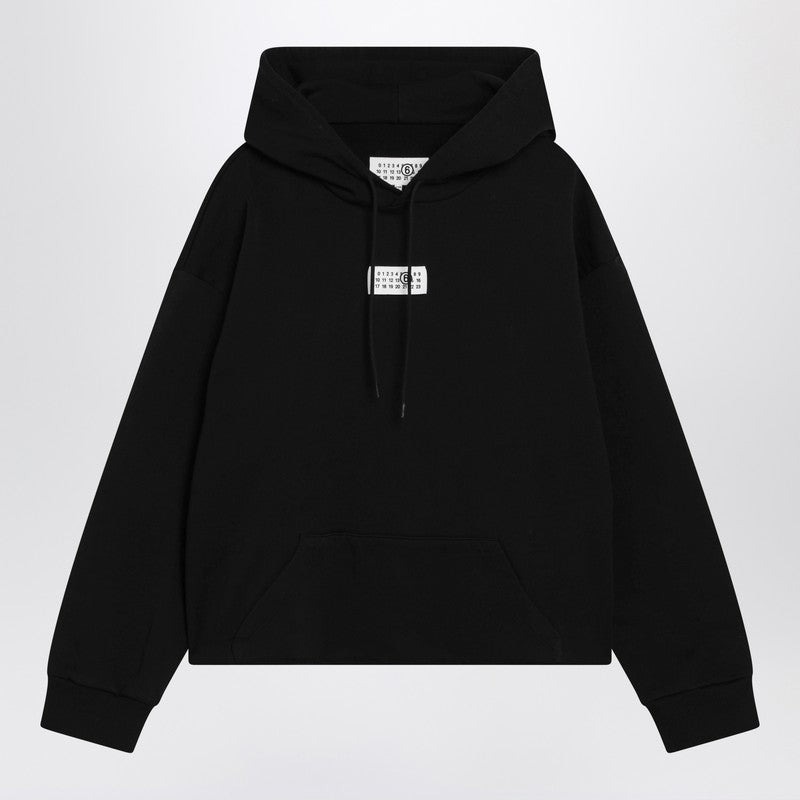 Felpa con cappuccio in cotone nera