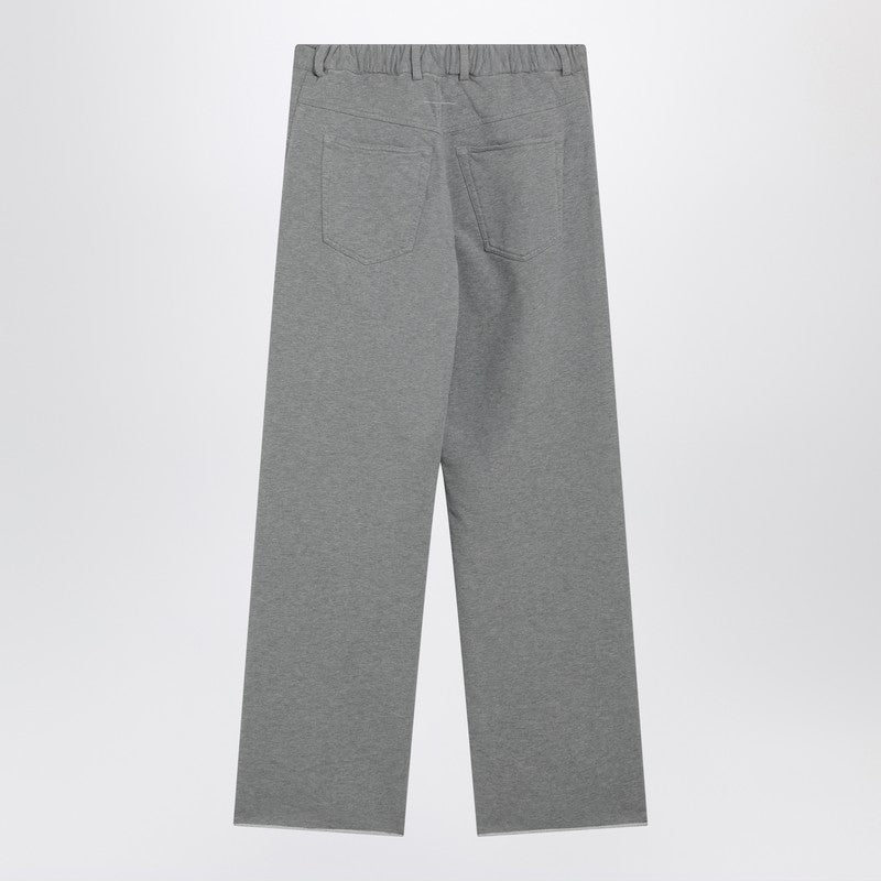 Grey mélange cotton trousers