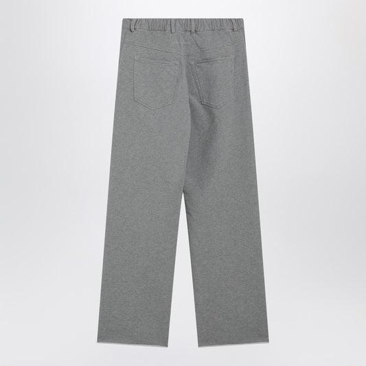 Grey mélange cotton trousers
