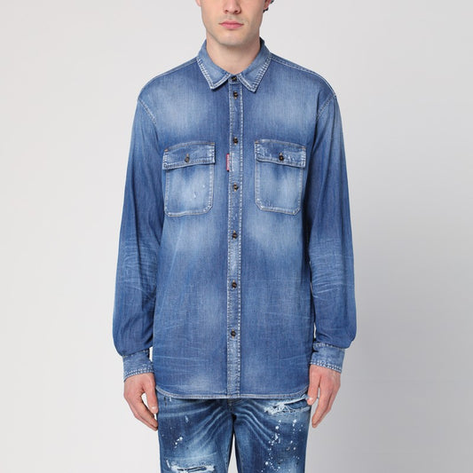 Blue Washed Denim Shirt