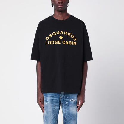 Black Cotton T-shirt With Logo