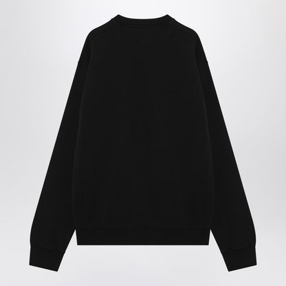 Black Cotton Sweatshirt With Logo