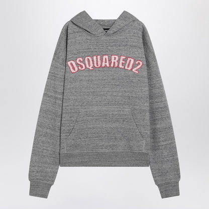 Grey Cotton Sweatshirt With Logo