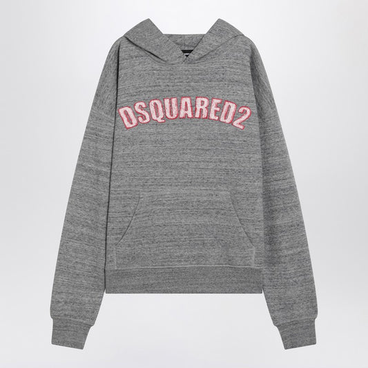 Grey Cotton Sweatshirt With Logo