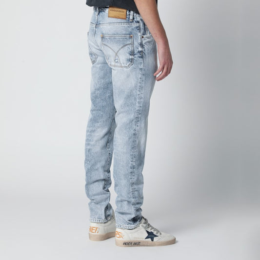 Vintage-effect stretch denim jeans