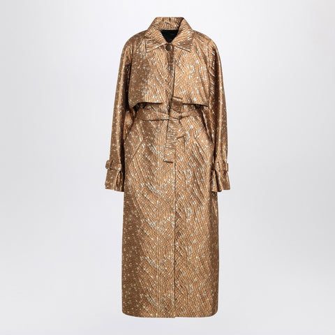 ジャケット Max Mara Atelier Trench in gold colour in jacquard Shop Trench In Gold Colour In Jacquard ❘ Netdressed