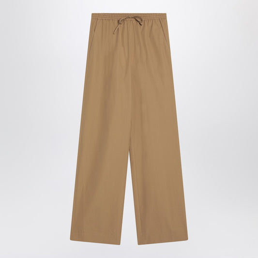 Sand-coloured Trousers In Cotton