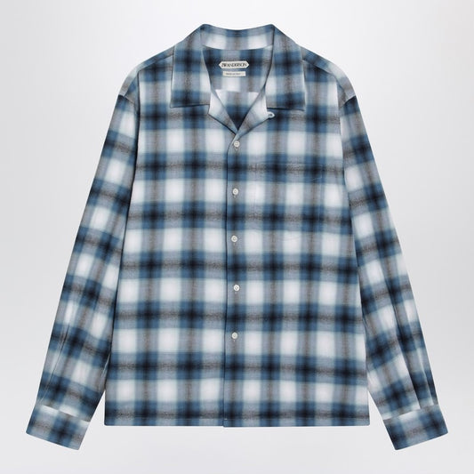 Blue gradient check shirt