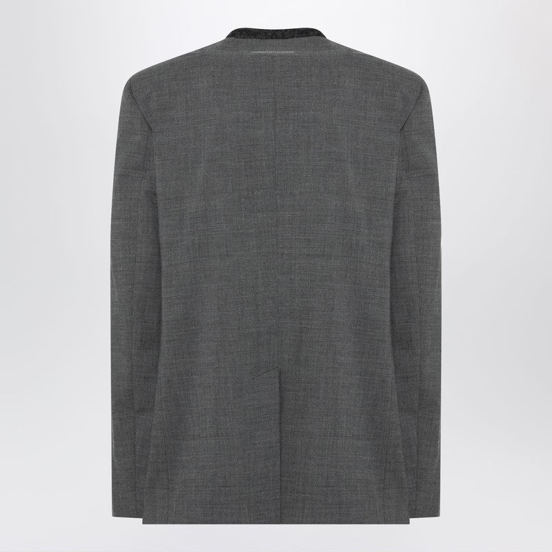 Grey mélange wool-blend jacket