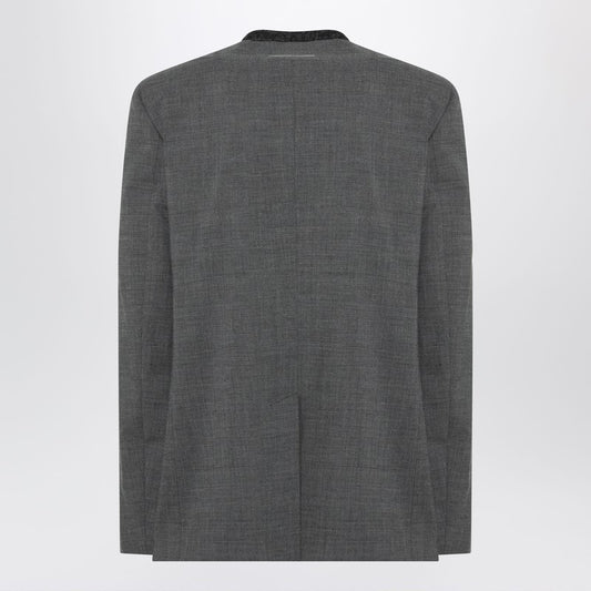Grey mélange wool-blend jacket