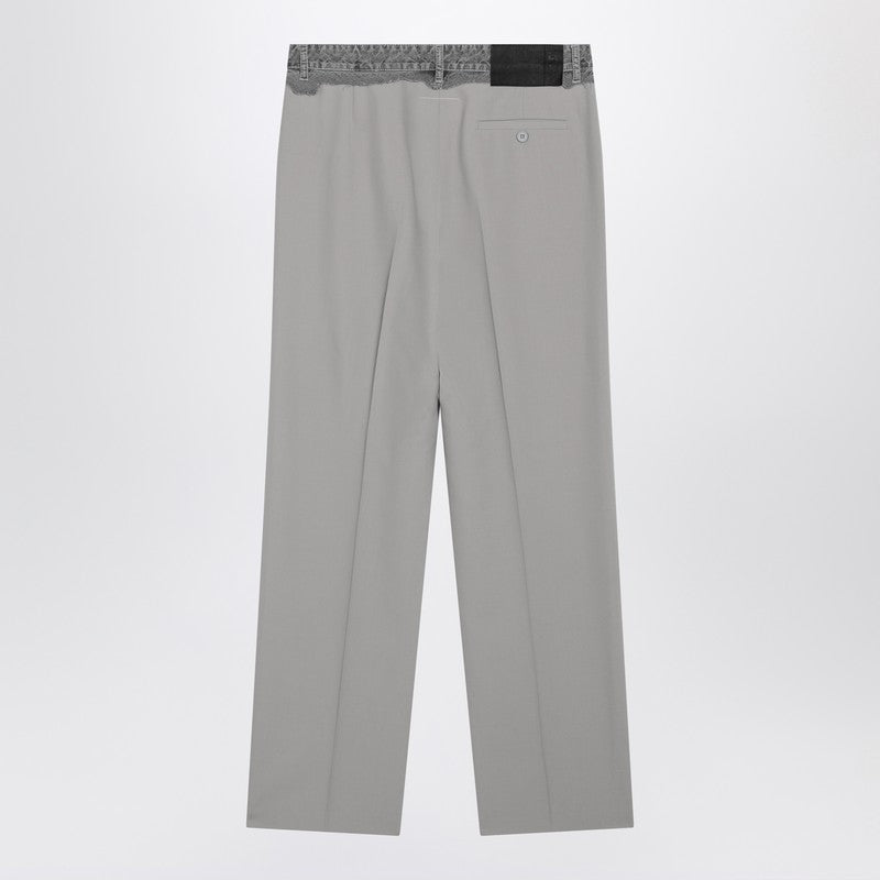 Grey wool-blend trousers