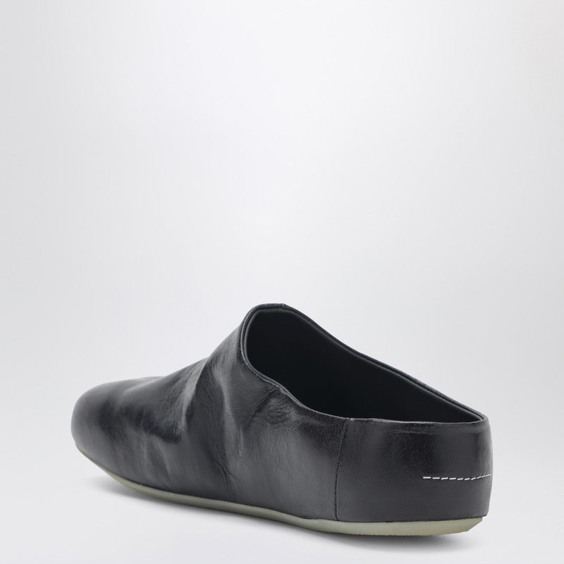 Black Factory leather clogs
