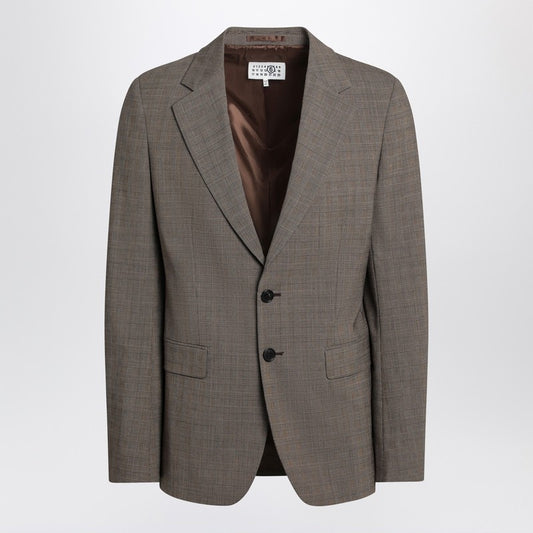 Single-breasted Jacket Brown In Wool Blend