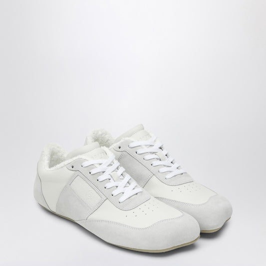 White Leather And Suede Sneaker