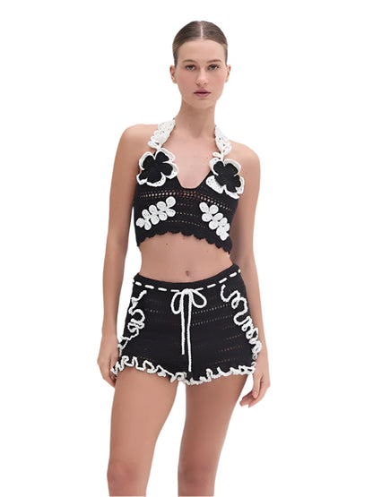 POPPY CROCHET FLOWER SHORT