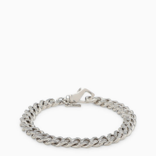 Sterling Silver 925 Chain Bracelet With Small Crystals