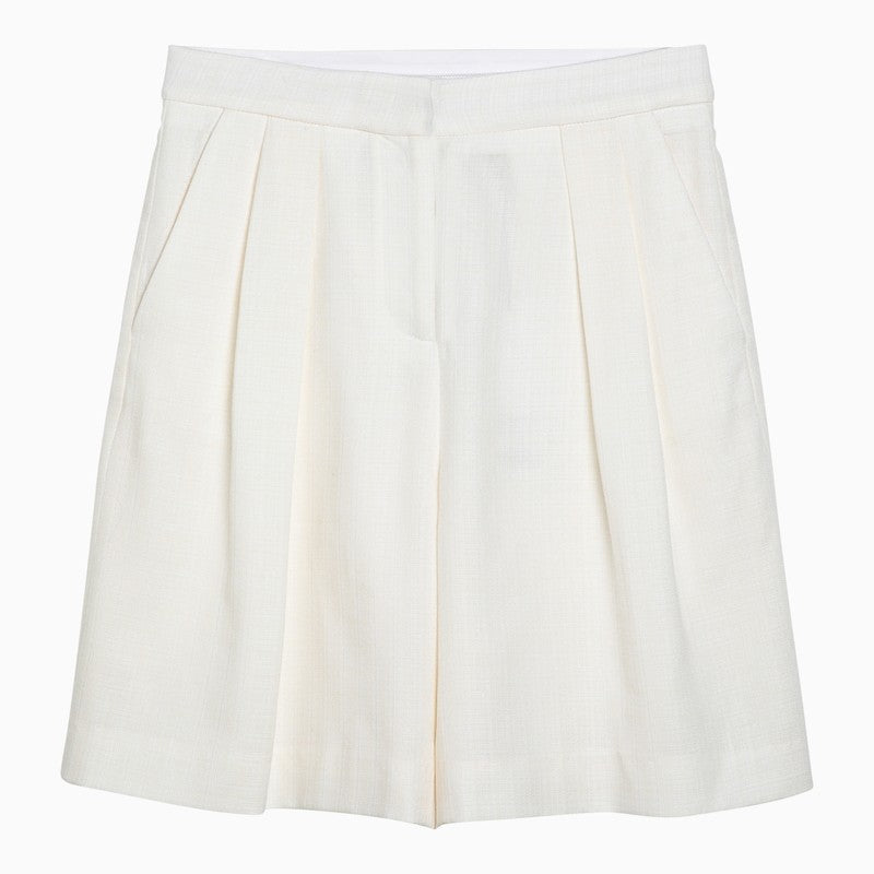 White wool-blend Stuart bermuda shorts