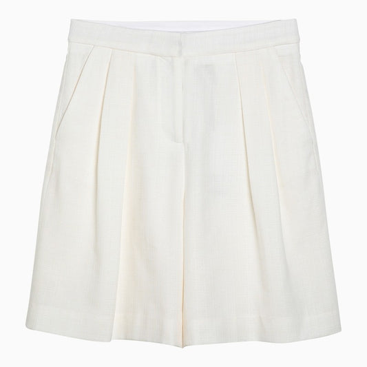 White wool-blend Stuart bermuda shorts