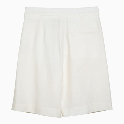 White wool-blend Stuart bermuda shorts