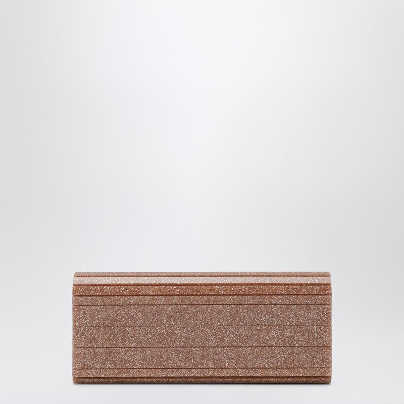 Sweetie clutch in pink glitter acrylic fabric