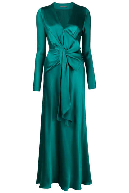 SATIN DRESS WITH DRAPING