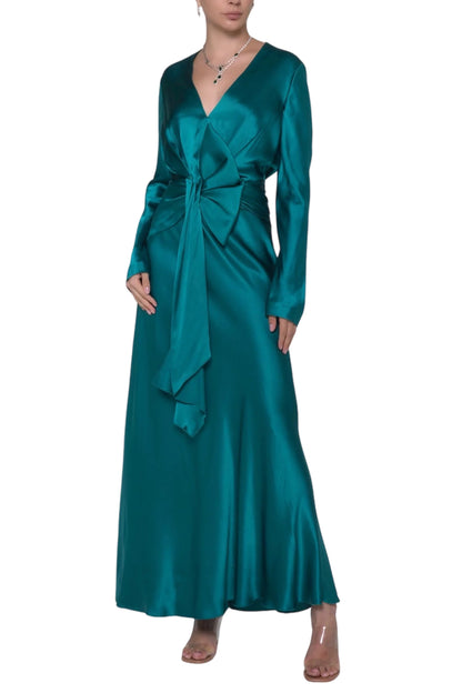 SATIN DRESS WITH DRAPING