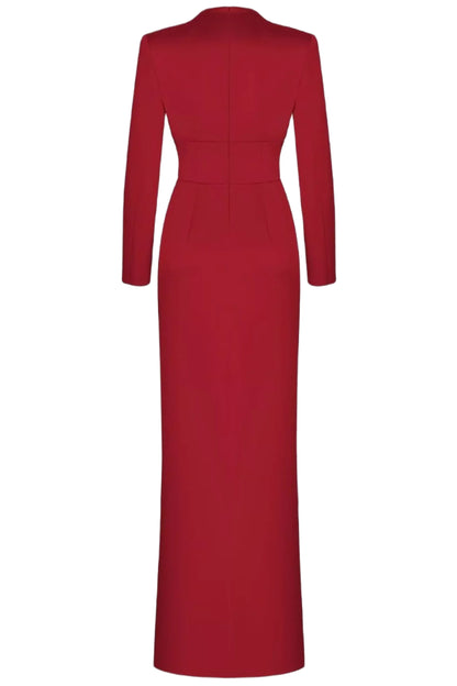 SATIN GOWN WITH DRAPED SKIRT