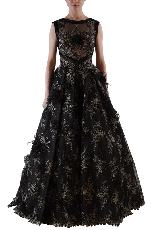 SCOOP BACK BALL GOWN