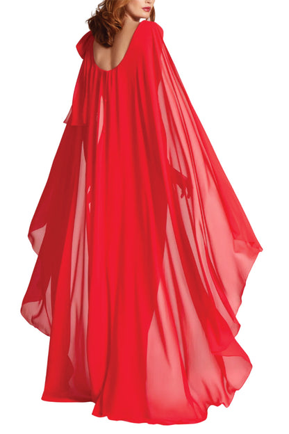 SCUBA COLUMN BOW SHOULDER GOWN
