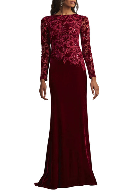 SEQUIN BURNOUT VELVET GOWN
