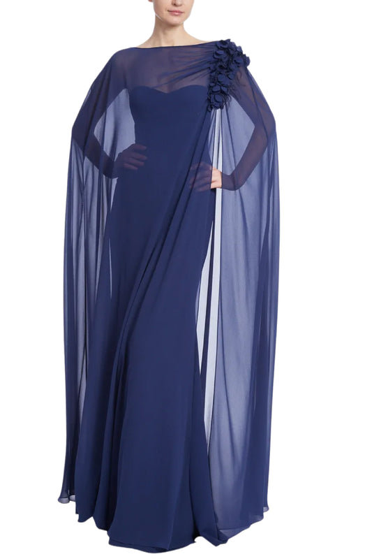 SHEER GEORGETTE OVERLAY GOWN