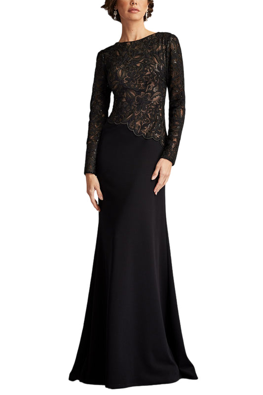 SHIKA EMBROIDERED CREPE GOWN