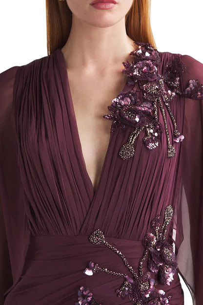 SILK CRYSTAL-EMBELLISHED GOWN