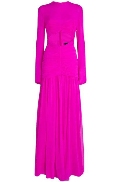 SILK RUCHED CUT-OUT MARILLA GOWN