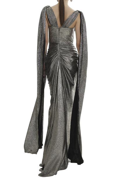 SILVER SARI DRESS