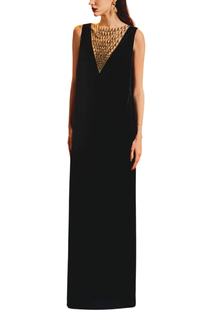 SLEEVELESS SEE-THROUGH CHEST DRESS