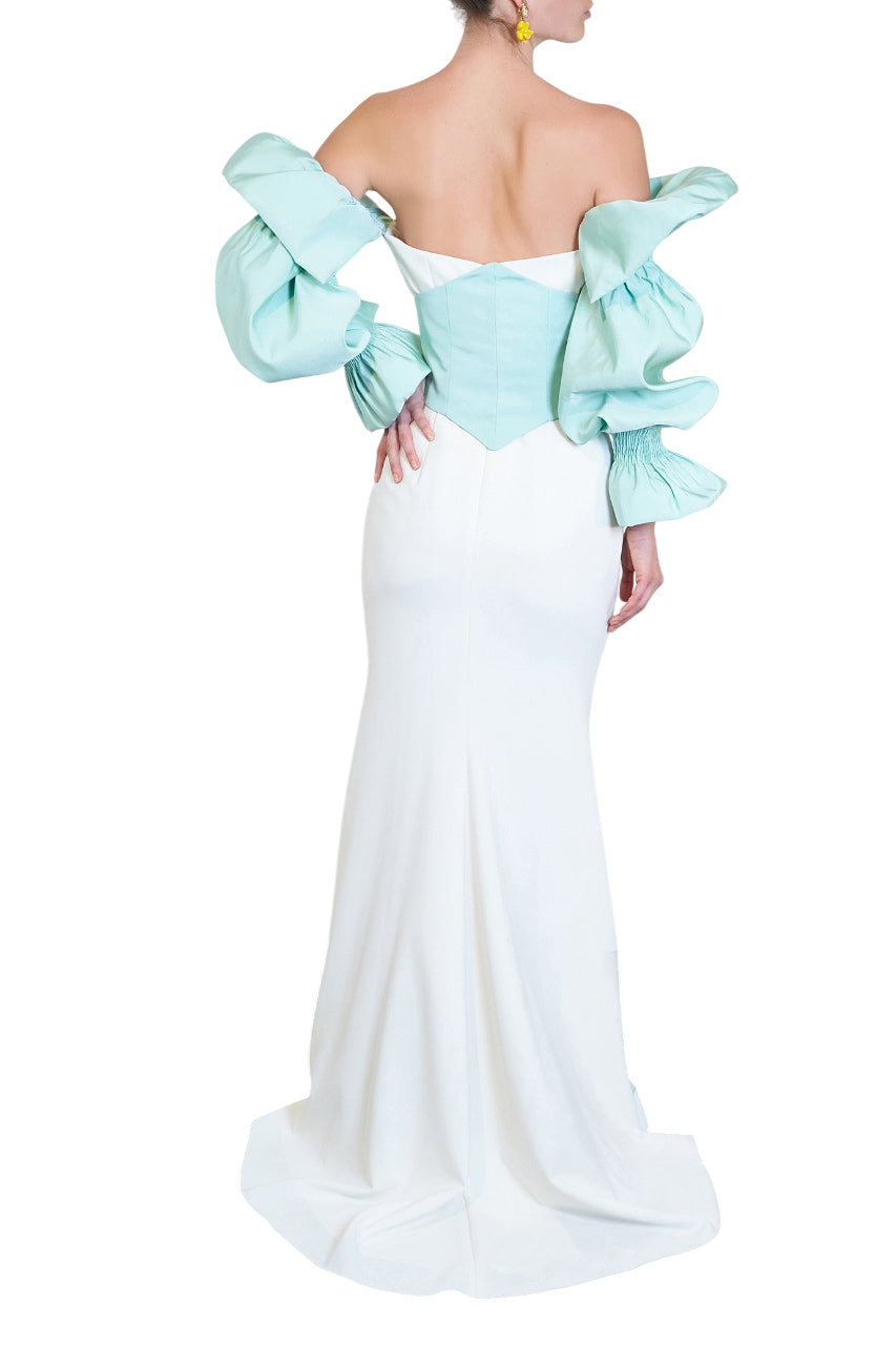 SMOCK SLEEVE GOWN & CORSET BELT