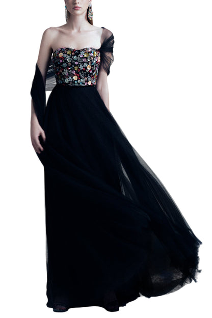 STRAPLESS A-LINE GARDEN GOWN