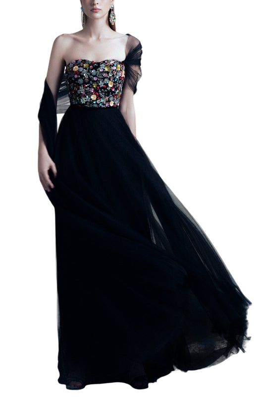 STRAPLESS A-LINE GARDEN GOWN