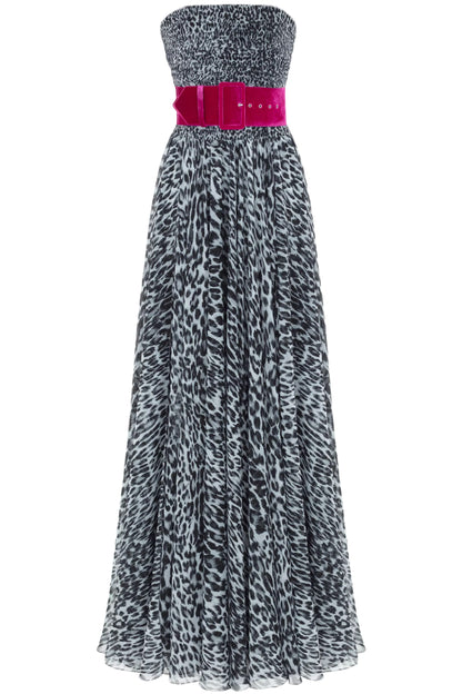 STRAPLESS LEOPARD CORSET GOWN