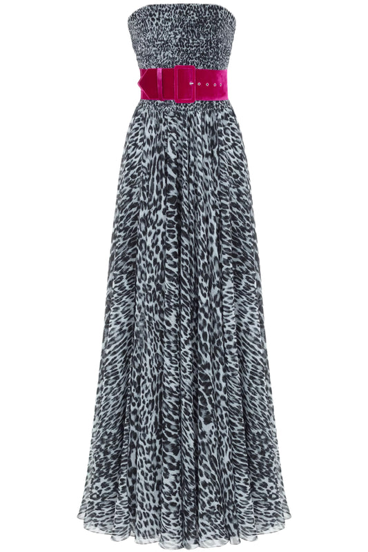 STRAPLESS LEOPARD CORSET GOWN