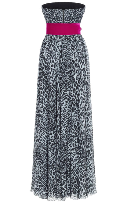 STRAPLESS LEOPARD CORSET GOWN